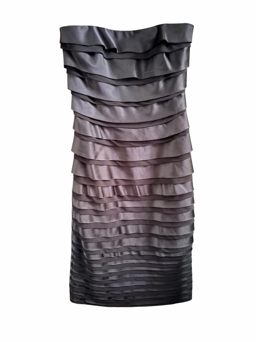 White House Black Market Strapless Layered Ruffle Dress - Gray